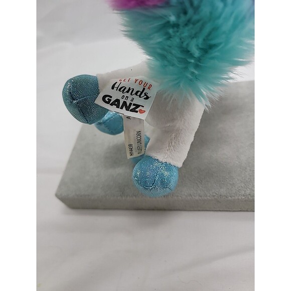Hands On Ganz Plush Unicorns Fluffy Unicorn White with Multicolor Fluffy Tail 6" - Picture 12 of 16
